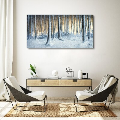 Obraz Canvas Zimowy las o poranku