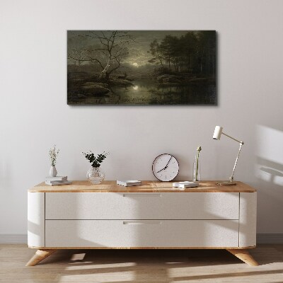 Obraz Canvas Nocny pejzaż z jeleniem