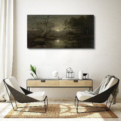 Obraz Canvas Nocny pejzaż z jeleniem