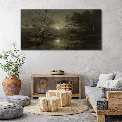 Obraz Canvas Nocny pejzaż z jeleniem