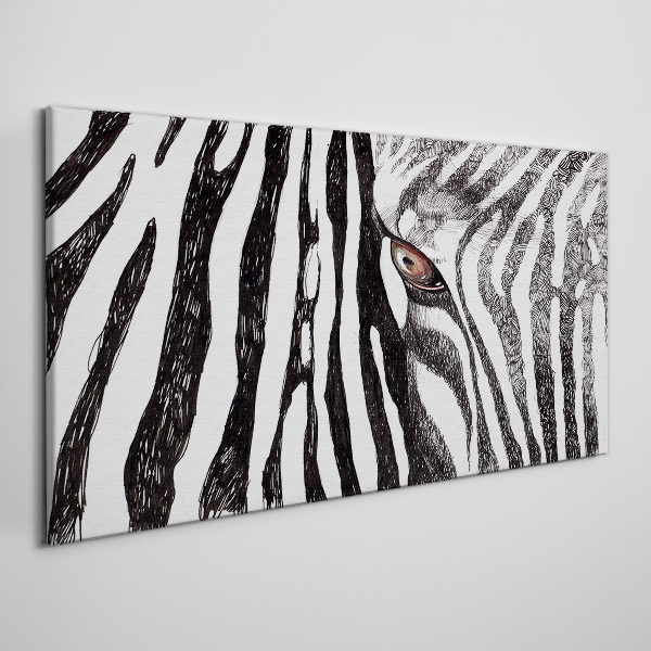 Obraz Canvas Zebra w monochromatycznym stylu