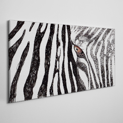 Obraz Canvas Zebra w monochromatycznym stylu