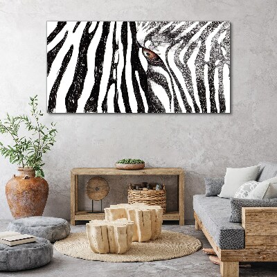 Obraz Canvas Zebra w monochromatycznym stylu