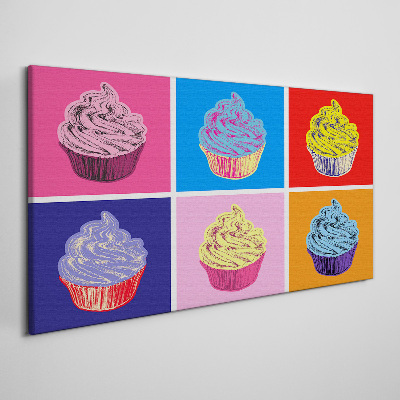 Obraz na Płótnie Kolorowe muffinki w stylu pop-art