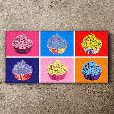 Obraz na Płótnie Kolorowe muffinki w stylu pop-art