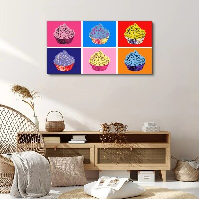 Obraz na Płótnie Kolorowe muffinki w stylu pop-art