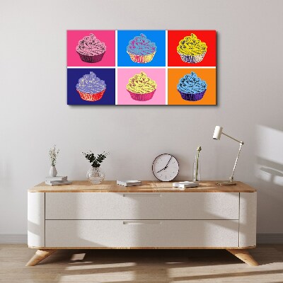 Obraz na Płótnie Kolorowe muffinki w stylu pop-art