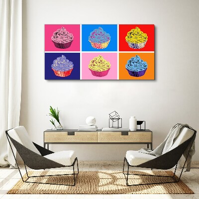 Obraz na Płótnie Kolorowe muffinki w stylu pop-art
