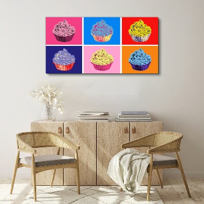 Obraz na Płótnie Kolorowe muffinki w stylu pop-art