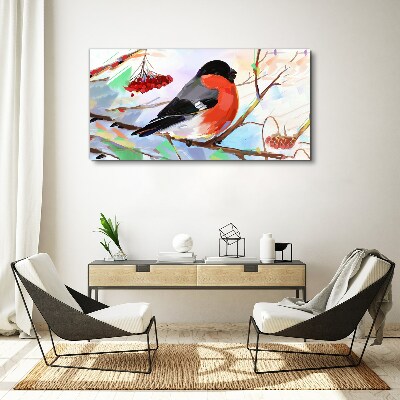 Obraz Canvas Radosny ptak na gałęzi