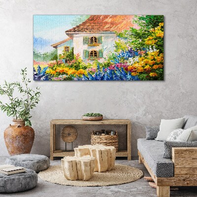 Obraz Canvas Kwiatowy krajobraz w słonecznym świetle