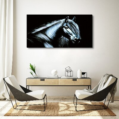 Obraz Canvas Czarny koń w blasku światła