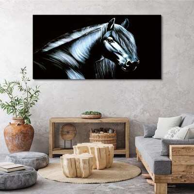 Obraz Canvas Czarny koń w blasku światła