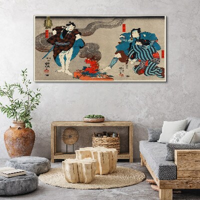 Obraz Canvas Scena z ogniskiem w tradycyjnym stylu