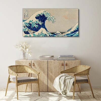 Obraz Canvas morze burza łodzie fale