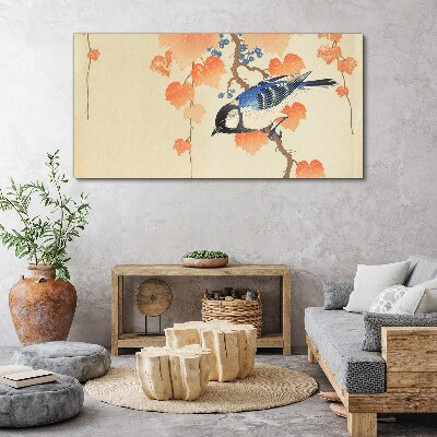 Obraz Canvas Ptak na tle winnym