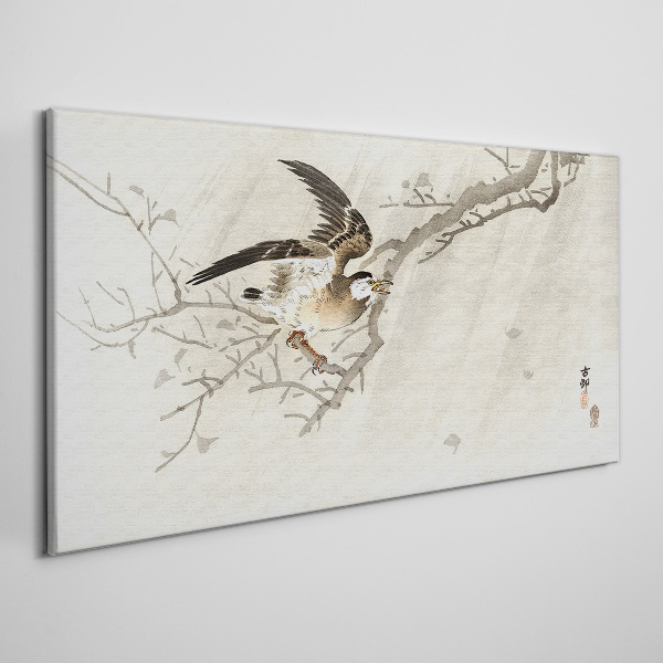 Obraz Canvas Ptak na gałęzi