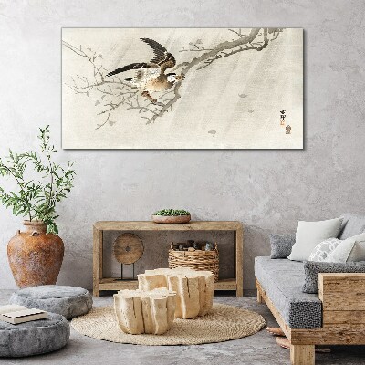 Obraz Canvas Ptak na gałęzi