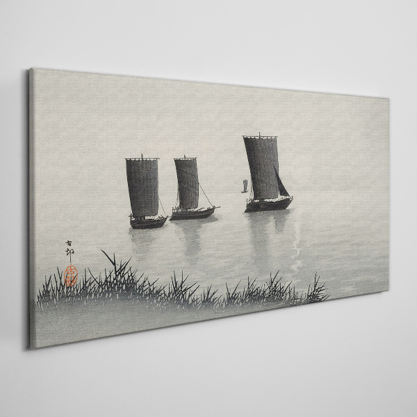 Obraz Canvas Spokojny port w szarościach