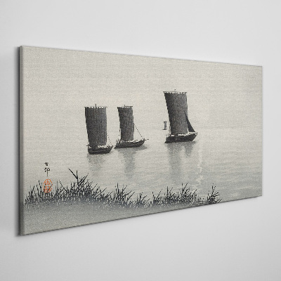 Obraz Canvas Spokojny port w szarościach