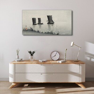 Obraz Canvas Spokojny port w szarościach