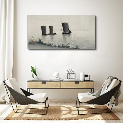 Obraz Canvas Spokojny port w szarościach
