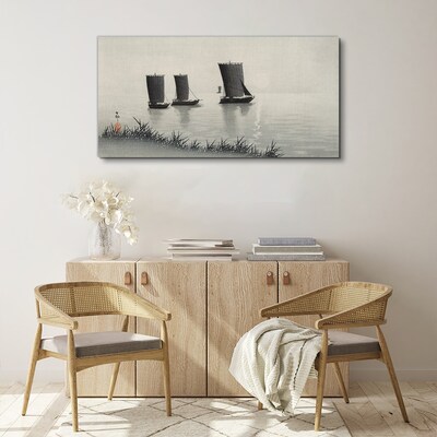 Obraz Canvas Spokojny port w szarościach