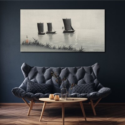 Obraz Canvas Spokojny port w szarościach