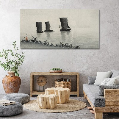Obraz Canvas Spokojny port w szarościach