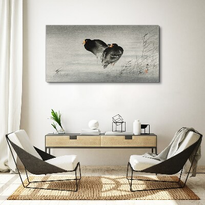 Obraz Canvas Dwie kaczki na spokojnej wodzie