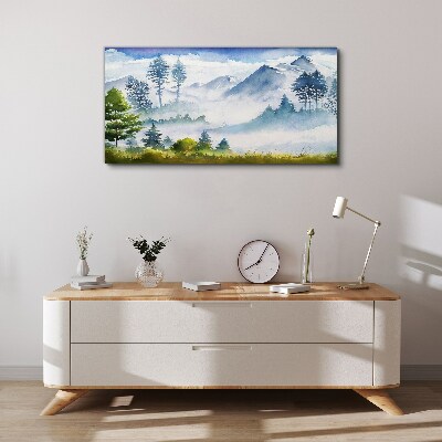 Obraz Canvas Górski krajobraz w porannej mgle