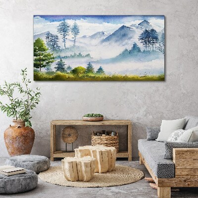Obraz Canvas krajobraz góry drzewa