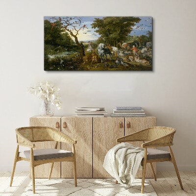 Obraz Canvas Rajski krajobraz z fauną i florą