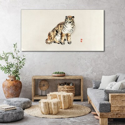 Obraz Canvas Tygrys na tle jasnego nieba