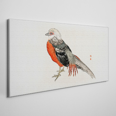 Obraz Canvas Ożywiony ptak w kolorach natury