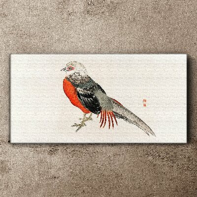 Obraz Canvas Ożywiony ptak w kolorach natury