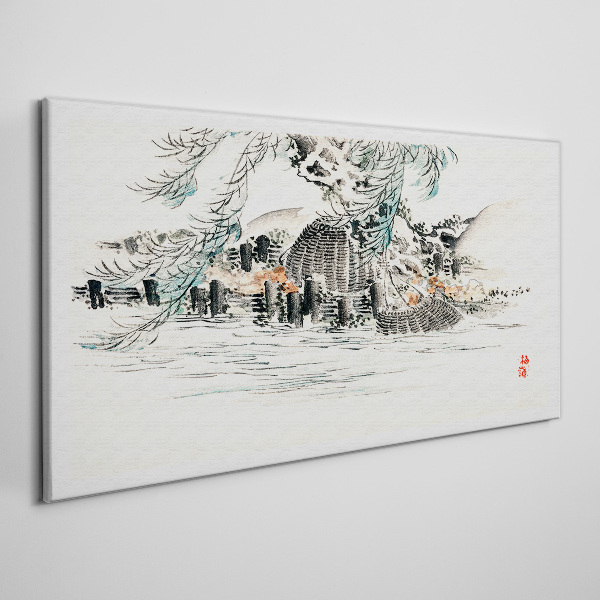 Obraz Canvas Spokojny krajobraz z górskim jeziorem