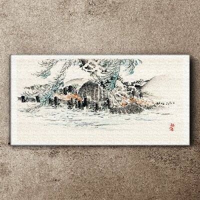 Obraz Canvas Spokojny krajobraz z górskim jeziorem