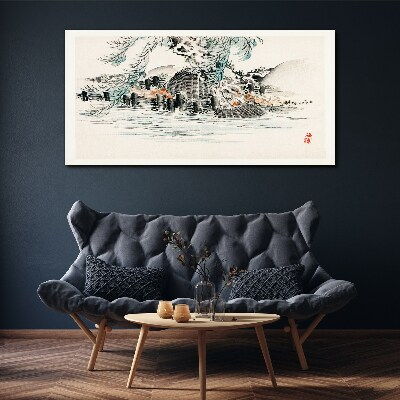 Obraz Canvas Spokojny krajobraz z górskim jeziorem