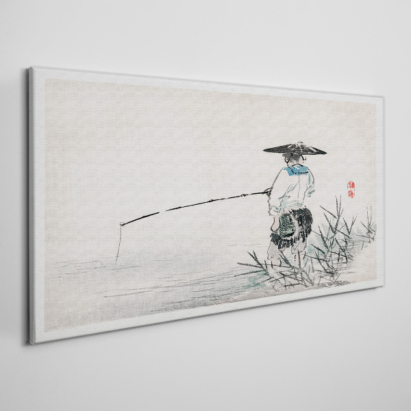 Obraz Canvas Wędkarz w spokojnej scenerii