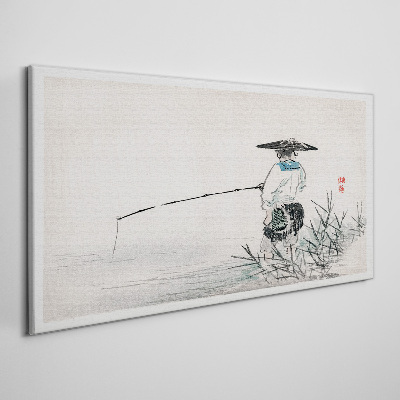 Obraz Canvas Wędkarz w spokojnej scenerii