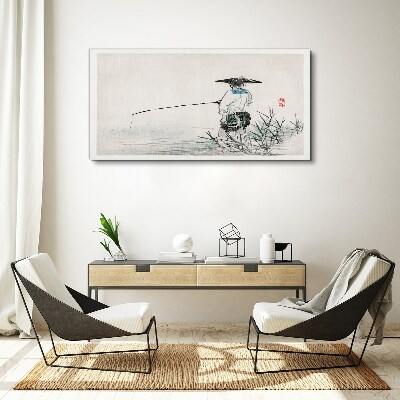 Obraz Canvas Wędkarz w spokojnej scenerii