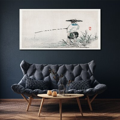 Obraz Canvas Wędkarz w spokojnej scenerii