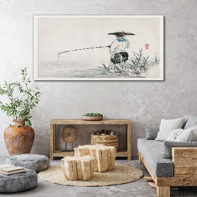 Obraz Canvas Wędkarz w spokojnej scenerii