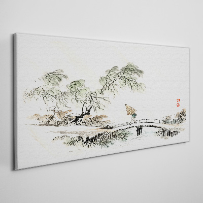 Obraz Canvas Spokojny pejzaż z mostkiem
