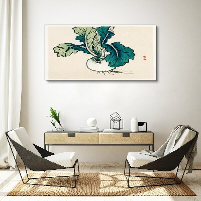 Obraz Canvas Zielona rzodkiew na jasnym tle