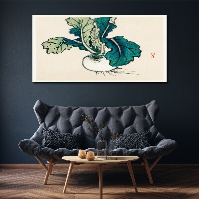 Obraz Canvas Zielona rzodkiew na jasnym tle