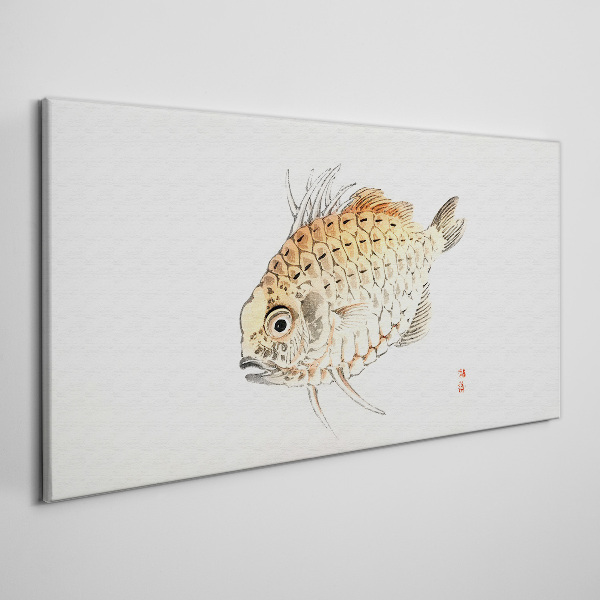 Obraz Canvas Złota ryba na białym tle