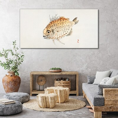 Obraz Canvas Złota ryba na białym tle