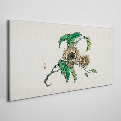 Obraz Canvas Kasztanowy gałąź z liśćmi